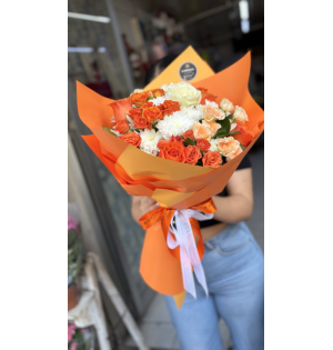 Vip karma turuncu beyaz Soft buket